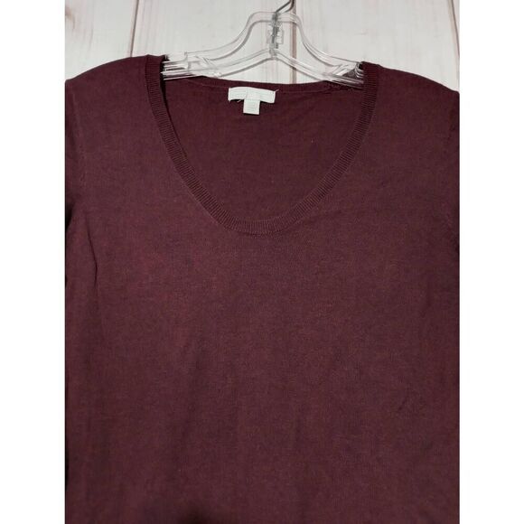 14th and Union Sweater Ladies Small Maroon Scoop Neck Bell Sleeve - Picture 3 of 7